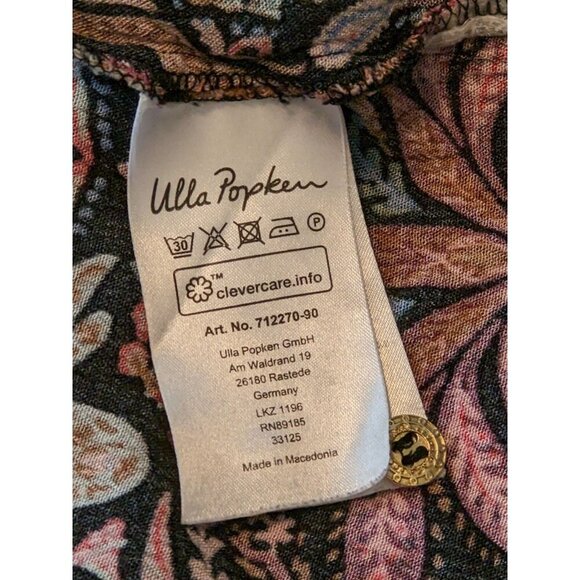 Ulla Popken Popover Tunic Top Blouse Womens Size 16 18 Multi Paisley Tie Front - Picture 8 of 9